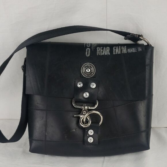 English Retreads Recycled Black Tire Purse - Picture 1 of 11